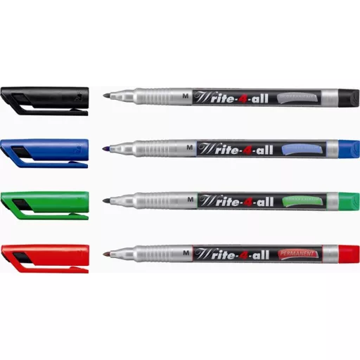 Alkoholos marker, 1 mm, kúpos, STABILO "Write-4-all", fekete