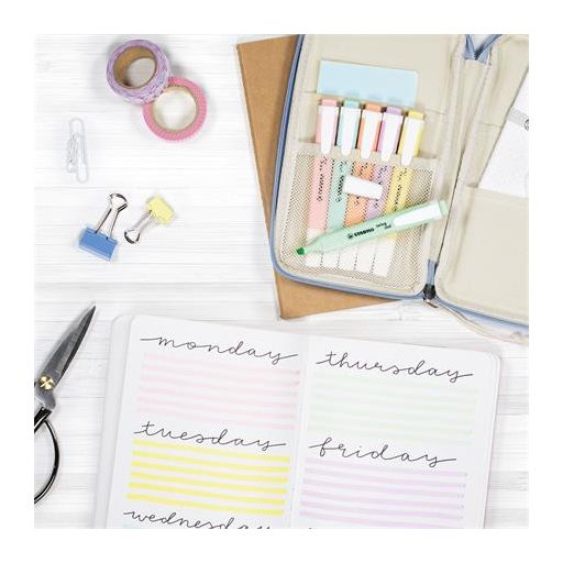 Szövegkiemelő készlet, 1-4 mm, STABILO "Swing Cool Pastel", 6 különböző szín