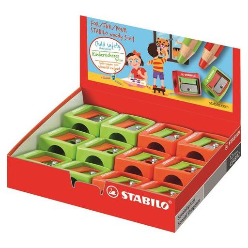 Hegyező, egylyukú, STABILO "Woody 3 in 1", vegyes színek