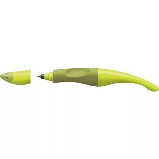 Rollertoll, 0,5 mm, jobbkezes, zöld tolltest, STABILO "EASYoriginal Start", kék