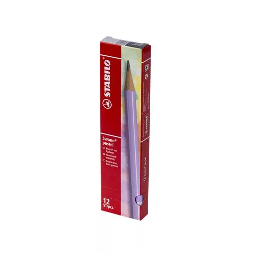 Grafitceruza radírral, HB, hatszögletű, STABILO "Swano Pastel", lila