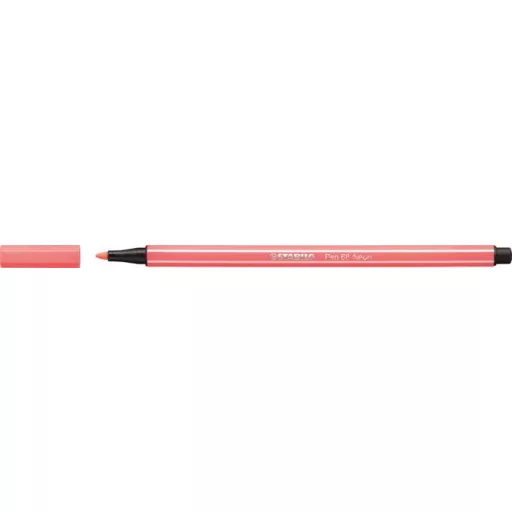 Filctoll, 1 mm, STABILO "Pen 68", neon piros