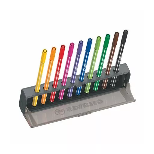 Filctoll készlet, 1 mm, STABILO "Pen 68", 10 db-os asztali készlet