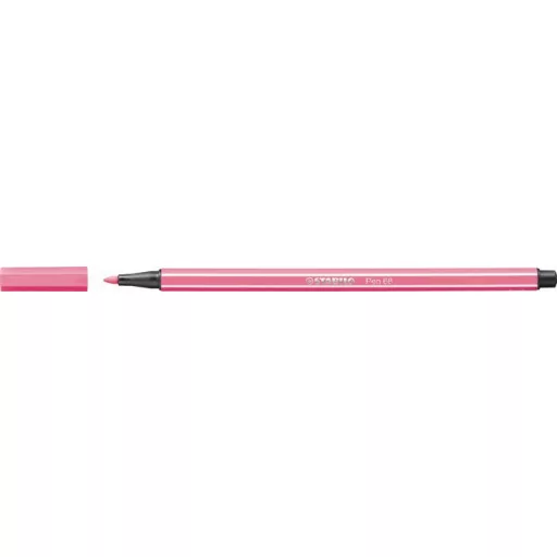 Filctoll, 1 mm, STABILO "Pen 68", halvány rózsaszín