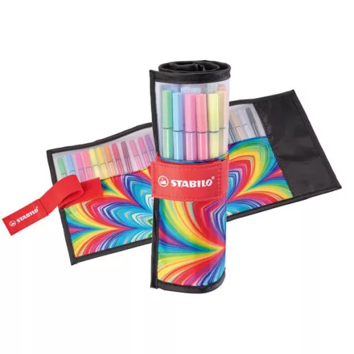 Filctoll, készlet, 1 mm, felcsavarható, STABILO "Pen 68 ARTY", 25 különböző színű