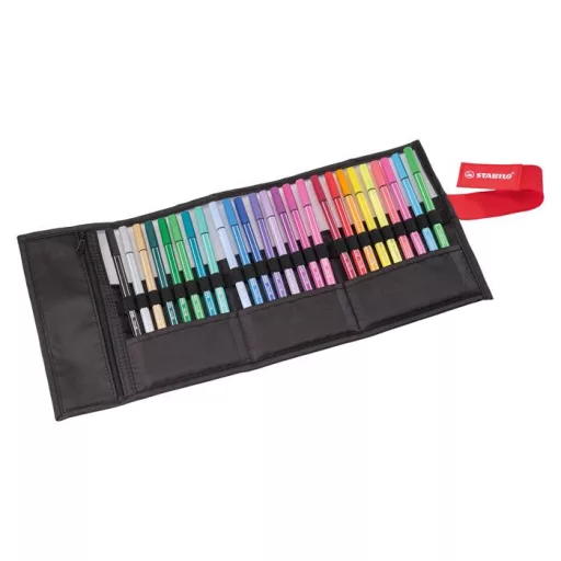 Filctoll, készlet, 1 mm, felcsavarható, STABILO "Pen 68 ARTY", 25 különböző színű