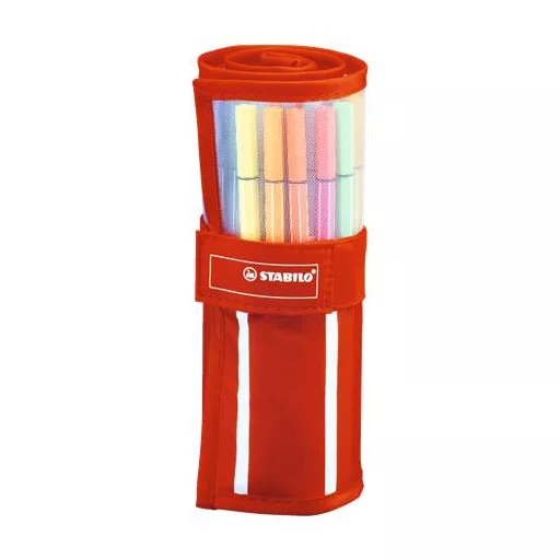 Filctoll, készlet, 1 mm, felcsavarható szett, STABILO "Pen 68", 30 különböző szín