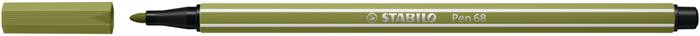Filctoll, 1 mm, STABILO "Pen 68", sárzöld