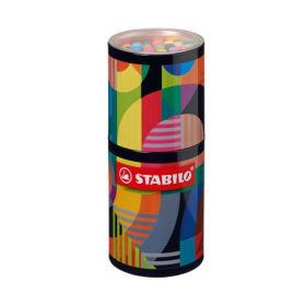   Filctoll készlet, hengeres fém doboz, 1 mm, STABILO "Pen 68 ARTY", 45 különböző szín