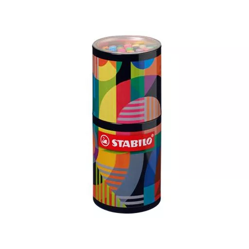 Filctoll készlet, hengeres fém doboz, 1 mm, STABILO "Pen 68 ARTY", 45 különböző szín