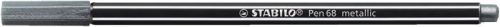 Filctoll, 1,4 mm, STABILO "Pen 68 metallic", ezüst