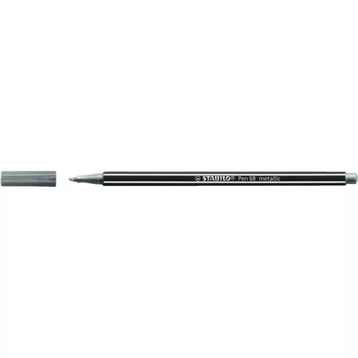 Filctoll, 1,4 mm, STABILO "Pen 68 metallic", ezüst