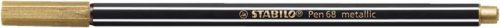 Filctoll, 1,4 mm, STABILO "Pen 68 metallic", arany