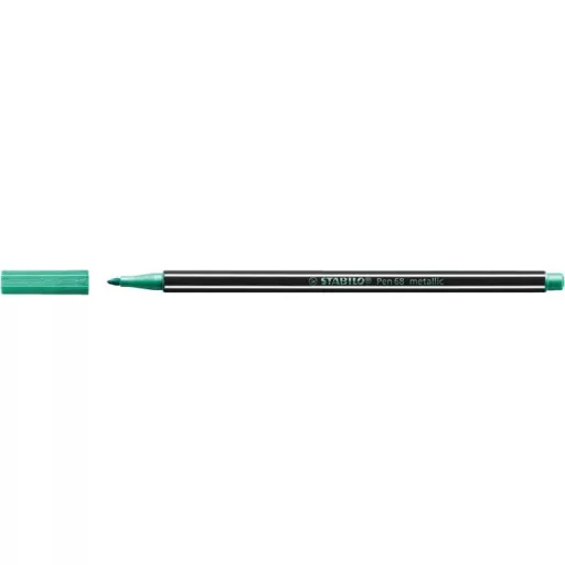 Filctoll, 1,4 mm, STABILO "Pen 68 metallic", metálzöld