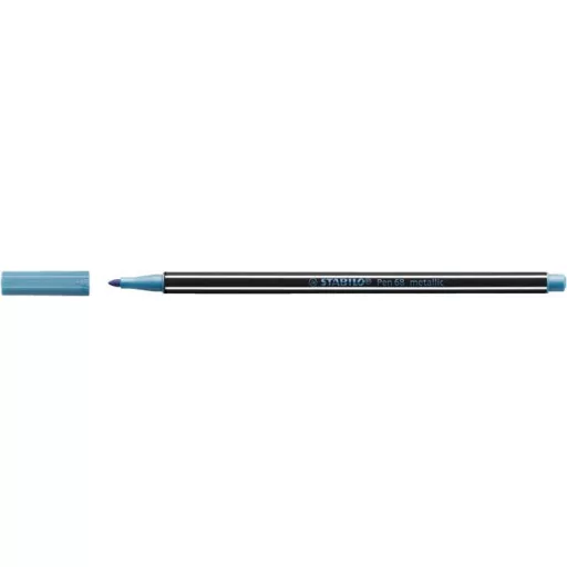 Filctoll, 1,4 mm, STABILO "Pen 68 metallic", metálkék