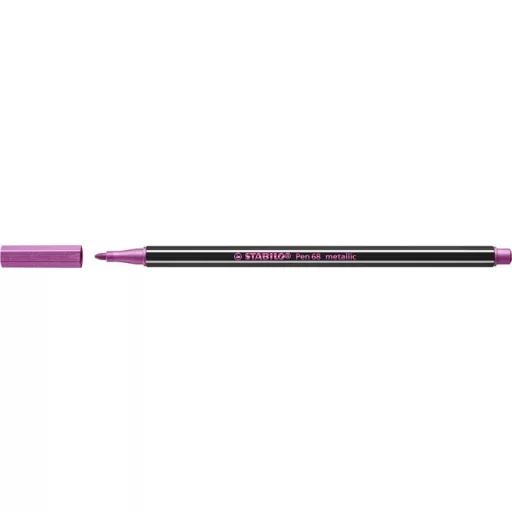 Filctoll, 1,4 mm, STABILO "Pen 68 metallic", metál rózsaszín