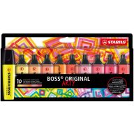   Szövegkiemelő készlet, 2-5 mm, STABILO "BOSS original Arty", 10 meleg szín