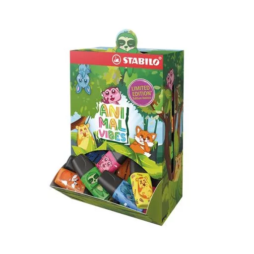 Szövegkiemelő display, 2-5 mm, STABILO "Boss Mini Animal Vibes", vegyes