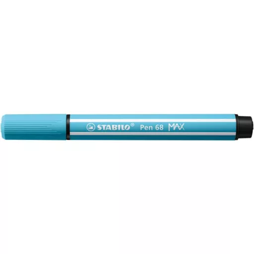 Filctoll, 1-5 mm, vágott hegy, STABILO "Pen 68 MAX", azúrkék