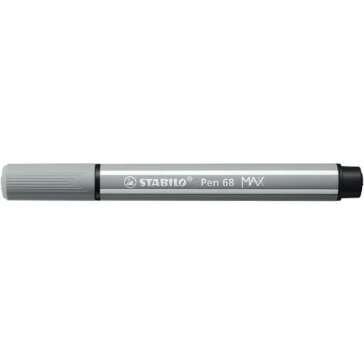 Filctoll, 1-5 mm, vágott hegy, STABILO "Pen 68 MAX", középszürke