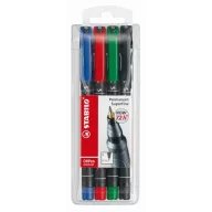   Alkoholos marker készlet, 0,4 mm, STABILO "OHPen S", 4 különböző szín