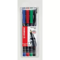   Alkoholos marker készlet, 0,7 mm, STABILO "OHPen F", 4 különböző szín
