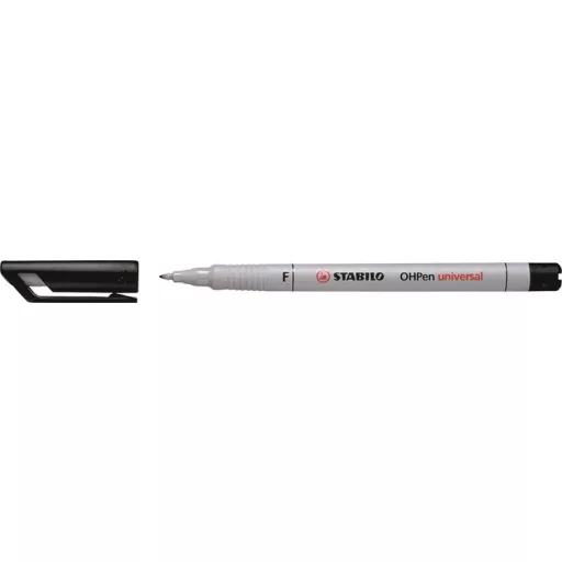 Alkoholmentes marker, OHP, 0,7 mm, STABILO "OHPen F", fekete