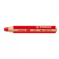  Színes ceruza, kerek, vastag, STABILO "Woody 3 in 1", piros