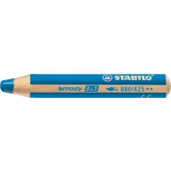   Színes ceruza, kerek, vastag, STABILO "Woody 3 in 1", kék