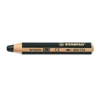   Színes ceruza, kerek, vastag, STABILO "Woody 3 in 1", fekete