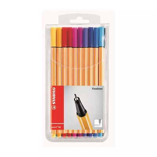 Tűfilc készlet, 0,4 mm, STABILO "Point 88", 20 különböző szín