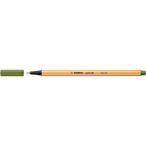 Tűfilc, 0,4 mm, STABILO "Point 88", moha zöld