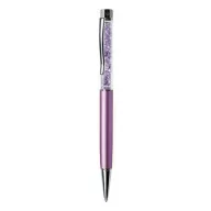   Golyóstoll, világoslila, felül világoslila SWAROVSKI® kristállyal töltve, 14 cm, ART CRYSTELLA®