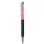 Golyóstoll, fekete, felül pink SWAROVSKI® kristállyal töltve, 14 cm, ART CRYSTELLA®
