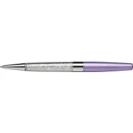   Golyóstoll, világoslila, alul fehér SWAROVSKI® kristállyal töltve, 14cm, ART CRYSTELLA®