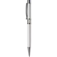   Golyóstoll, fehér, középen fehér SWAROVSKI® kristállyal töltve, 14cm, ART CRYSTELLA®
