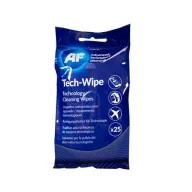   Tisztítókendő, képernyőhöz, alkoholmentes, nedves, 25 db, AF "Tech-wipes"