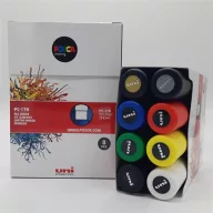   Dekormarker készlet, 15 mm, vágott, UNI "Posca PC-17K, 8 különböző szín