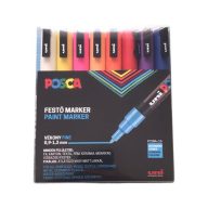   Dekormarker készlet, 0,9-1,3 mm, UNI "Posca PC-3M", 16 különböző szín