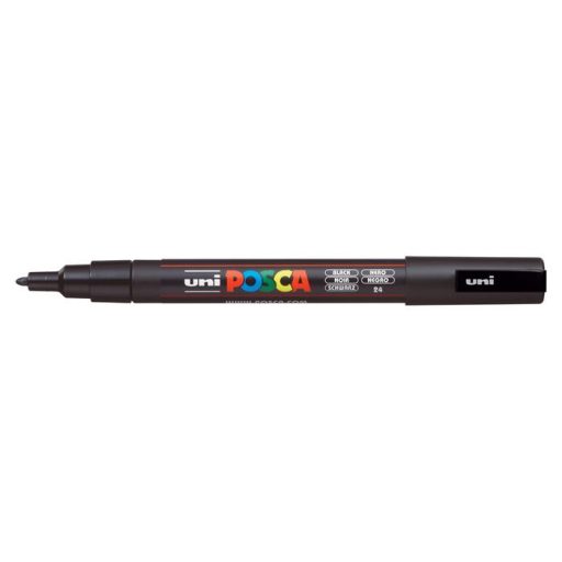 Dekormarker, 0,9-1,3 mm, UNI "Posca PC-3M", fekete