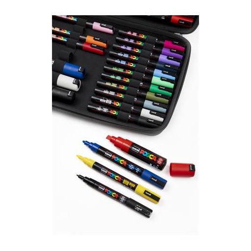 Dekormarker-készlet, táskában, UNI "Posca", 40 darabos