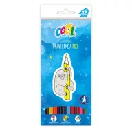   Színes ceruza készlet, háromszögletű, COOL BY VICTORIA, 12 különböző szín