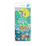   Színes ceruza készlet, kerek, COOL BY VICTORIA "Pastel", 12 pasztell szín