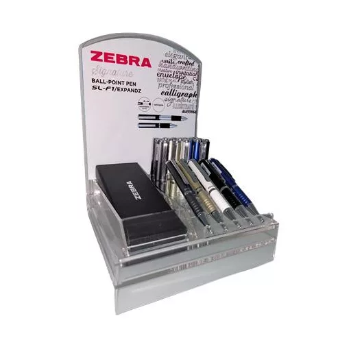 Golyóstoll display, 0,24 mm, teleszkópos, ZEBRA "SL-F1", kék