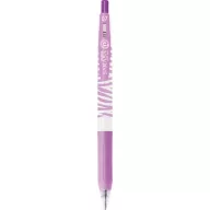   Zseléstoll, 0,33 mm, nyomógombos, csíkos test, ZEBRA "Sarasa Clip Pastel", pasztell-lila