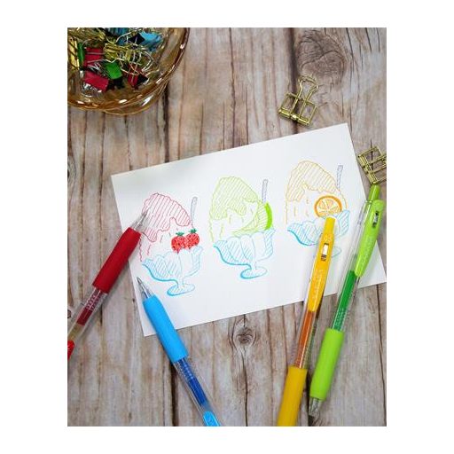 Zseléstoll, 0,33 mm, nyomógombos, ZEBRA "Sarasa Clip", világoszöld