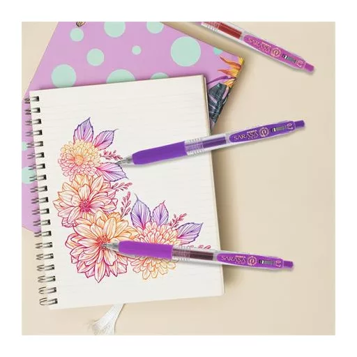 Zseléstoll, 0,33 mm, nyomógombos, ZEBRA "Sarasa Clip", rózsaszín