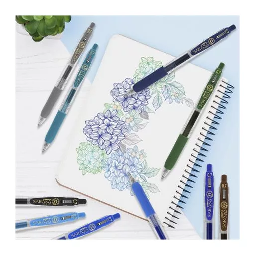 Zseléstoll, 0,33 mm, nyomógombos, ZEBRA "Sarasa Clip", világoskék