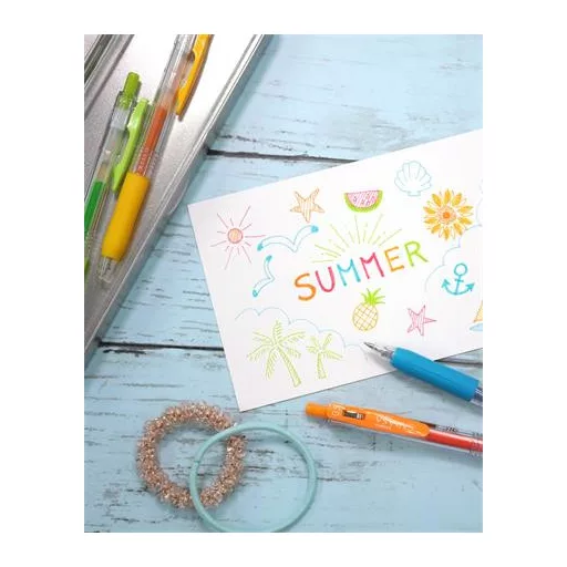 Zseléstoll, 0,33 mm, nyomógombos, ZEBRA "Sarasa Clip", narancs