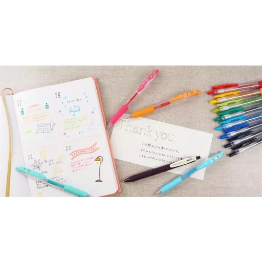 Zseléstoll, 0,33 mm, nyomógombos, ZEBRA "Sarasa Clip", narancs